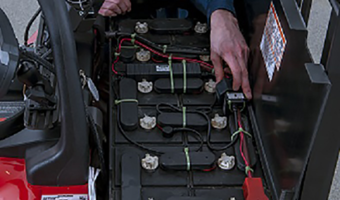 forklift battery watering system