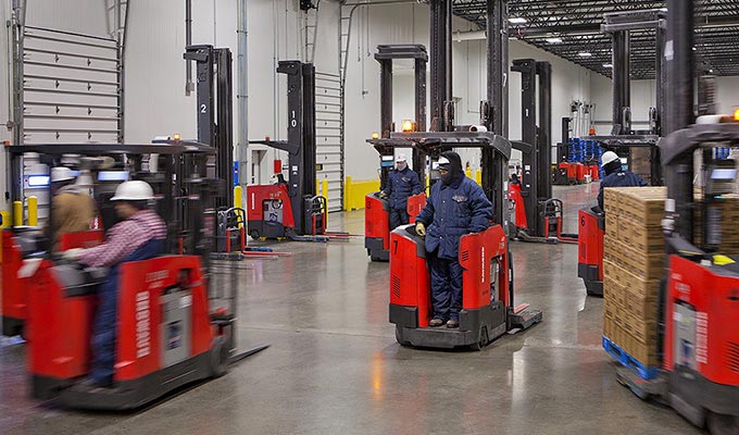 Raymond Reach Trucks on dock