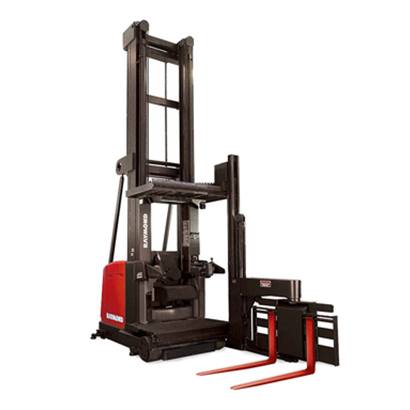 Very Narrow Aisle Forklift, VNA truck, Turret Truck, Raymond Swing Reach Truck