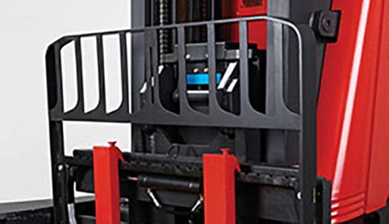 Raymond 7310 4-Directional Reach Truck Long Load Forklift sideshift feature