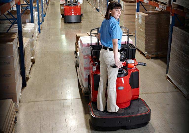 Raymond End Rider Pallet Truck with Operator