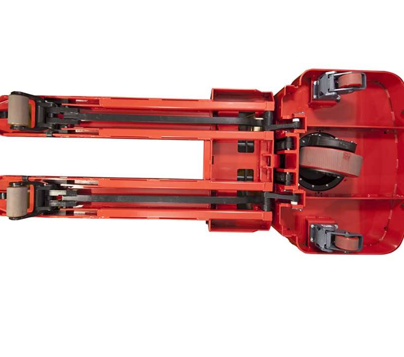 Raymond 8900 Riding Pallet Truck with steel reinforced underbody