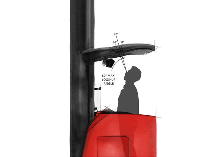 high capacity reach truck, increased visibility