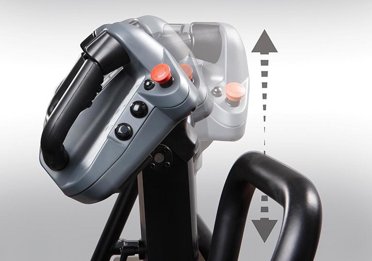 Raymond 9800 Swing Reach Truck adjustable height handle